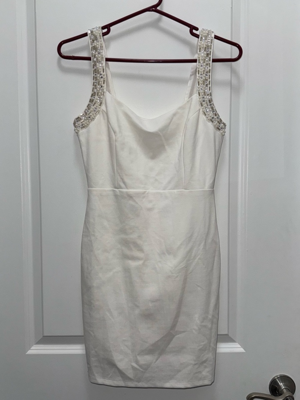 Lulu’s White Embellished Strap Mini Dress